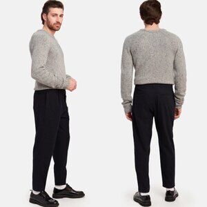 NWT Baldwin Black Wool Straight Leg Trousers Pants Size 31